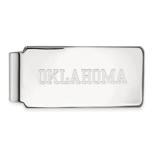 LogoArt University of Oklahoma Money Clip - Sterling Silver Rhodium-Plated