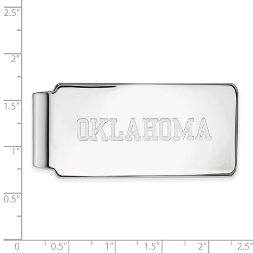 LogoArt University of Oklahoma Money Clip - Sterling Silver Rhodium-Plated - View 2