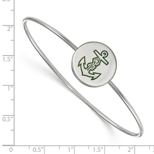 LogoArt Alpha Sigma Tau Bracelet - Sterling Silver Rhodium-Plated Enameled Slip-on Bangle - SS048ALS-7 - View 2