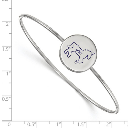 LogoArt Delta Phi Epsilon Bracelet - Sterling S. Rhodium-Plated Enameled Slip-on Bangle - SS048DPH-7 - View 2