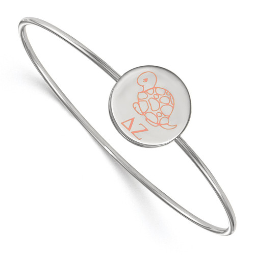 LogoArt Delta Zeta Bracelet - Sterling Silver Rhodium-Plated Enameled Slip-on Bangle - SS048DZ-7