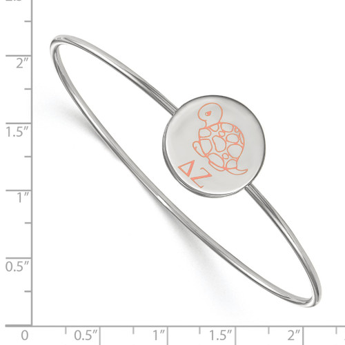 LogoArt Delta Zeta Bracelet - Sterling Silver Rhodium-Plated Enameled Slip-on Bangle - SS048DZ-7 - View 2
