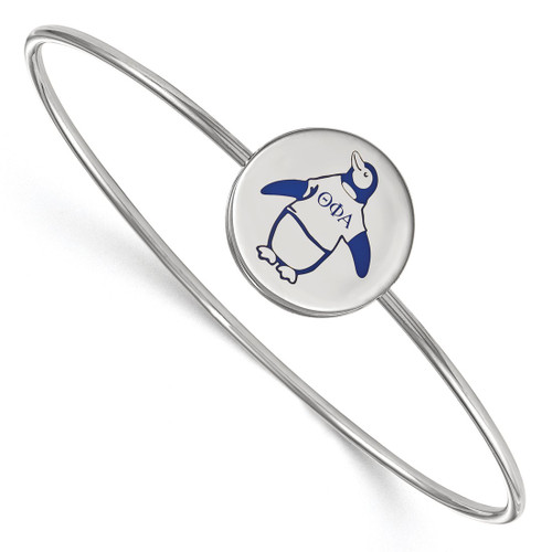 LogoArt Theta Phi Alpha Bracelet - Sterling Silver Rhodium-Plated Enameled Slip-on Bangle - SS048TPA-7