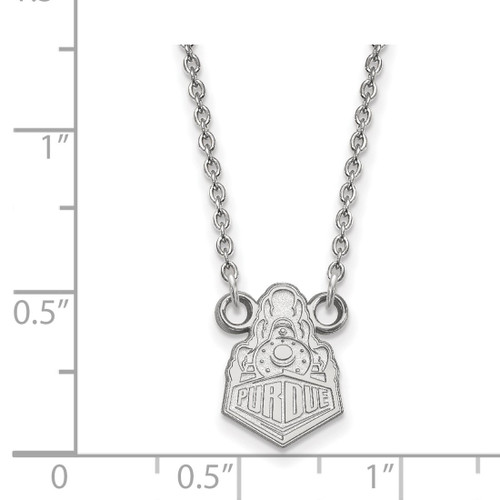 LogoArt Purdue University Necklace - Sterling Silver Rhodium-Plated Boilermakers Train Logo Small Pendant 18 Inch - View 2