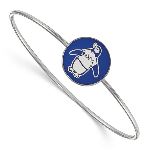 LogoArt Theta Phi Alpha Bracelet - Sterling Silver Rhodium-Plated Enameled Slip-on Bangle - SS049TPA-7