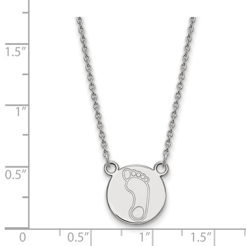 LogoArt University of North Carolina Necklace - Sterling Silver Rhodium-Plated Tar Heel Small Disc Pendant 18 Inch - View 2