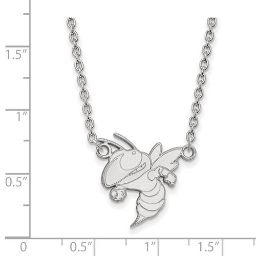 LogoArt Georgia Institute of Technology Necklace - Sterling Silver Rhodium-Plated Yellow Jacket Large Pendant 18 Inch - View 2