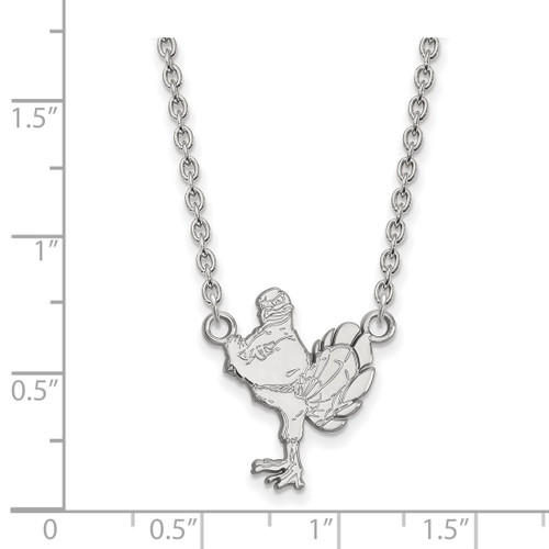 LogoArt Virginia Tech Necklace - Sterling Silver Rhodium-Plated HokieBird Large Pendant 18 Inch - View 2