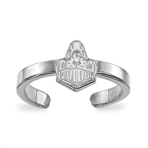 LogoArt Purdue University Toe Ring - Sterling Silver Rhodium-Plated Boilermakers Train Logo, 2 mm