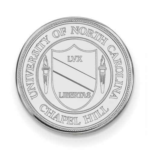 LogoArt University of North Carolina Lapel Pin - Sterling Silver Rhodium-Plated Crest