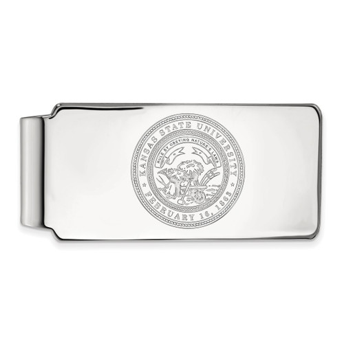 LogoArt Kansas State University Money Clip - Sterling Silver Rhodium-Plated Crest