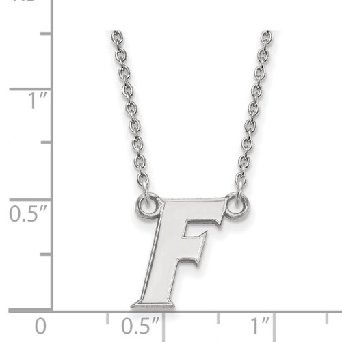 LogoArt University of Florida Necklace - Sterling Silver Rhodium-Plated Letter F Small Pendant 18 Inch - View 2