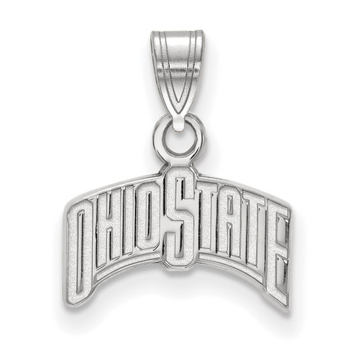 LogoArt Ohio State University Pendant - Sterling Silver Rhodium-Plated The Small