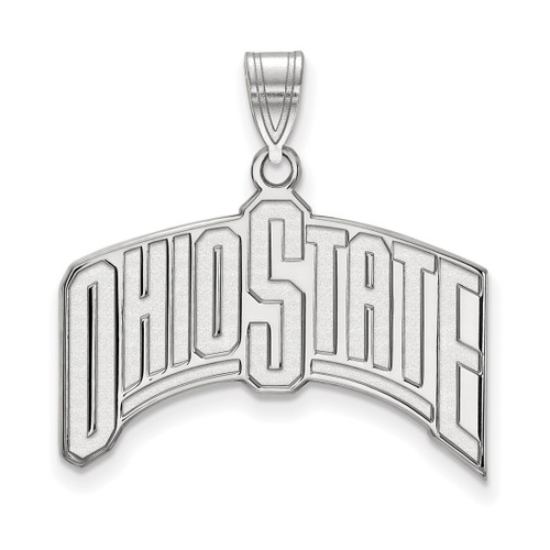 LogoArt Ohio State University Pendant - Sterling Silver Rhodium-Plated The Extra Large