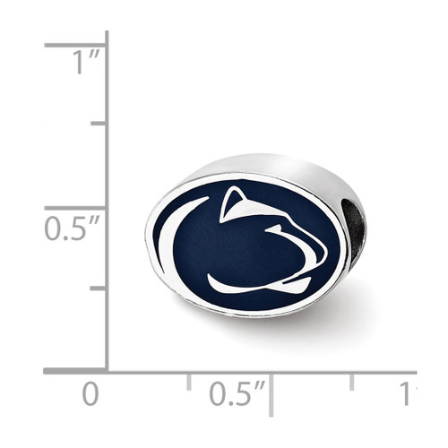 Rhodium-Plated Sterling Silver Penn State University Enameled Bead - View 2