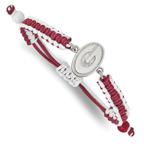LogoArt University of Georgia Bracelet - Stainless Steel Letter G Adjustable Cord