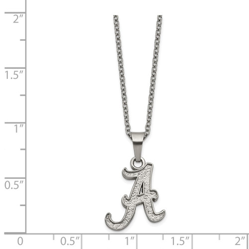 LogoArt University of Alabama Pendant - Stainless Steel Letter A 18 Inch Necklace with 2 Inch Extender - View 2