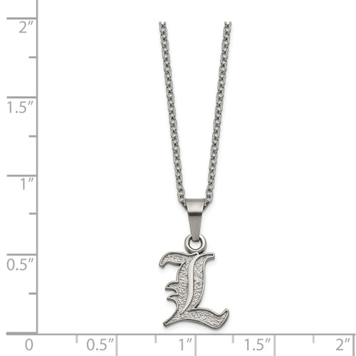 LogoArt University of Louisville Pendant - Stainless Steel Letter L 18 Inch Necklace with 2 Inch Extender - View 2
