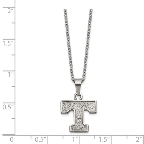LogoArt University of Tennessee Pendant - Stainless Steel Letter T 18 Inch Necklace with 2 Inch Extender - View 2