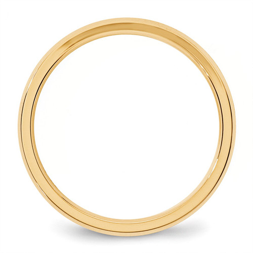 10K Yellow Gold 3 mm Beveled Edge Comfort Fit Wedding Band - View 2