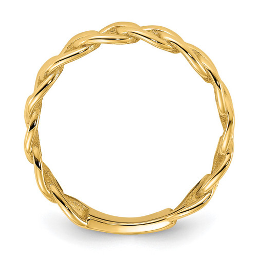 10K Yellow Gold Polished 5 mm Curb Link Ring - View 2