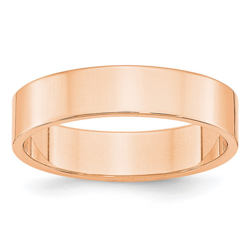 10K Rose Gold 5 mm Lightweight Flat Wedding Band