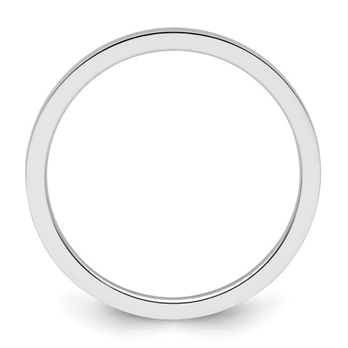 Rhodium-Plated 10K White Gold 1.2 mm Flat Polished Stackable Band Ring - View 2