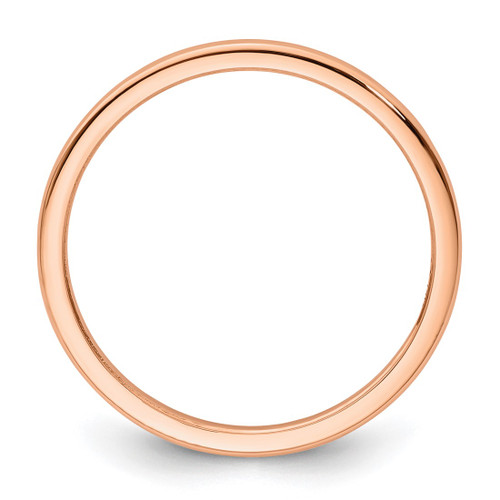 10K Rose Gold 1.2 mm Half Round Polished Stackable Band Ring - View 2