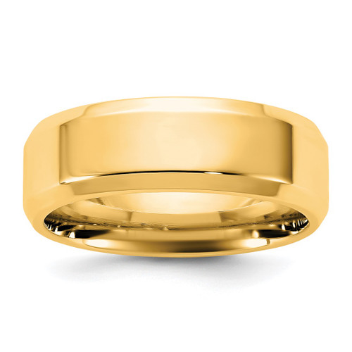 14K Yellow Gold 6.5 mm Bevel Edge Comfort Fit Wedding Band