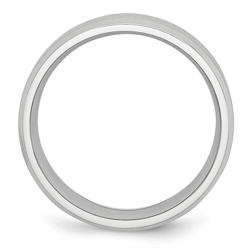 Chisel Cobalt Satin and Polished Beveled Edge 7 mm Wedding Band - View 2