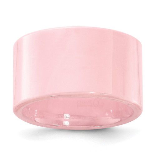 Ceramic Pink Flat 12 mm Polished Wedding Band