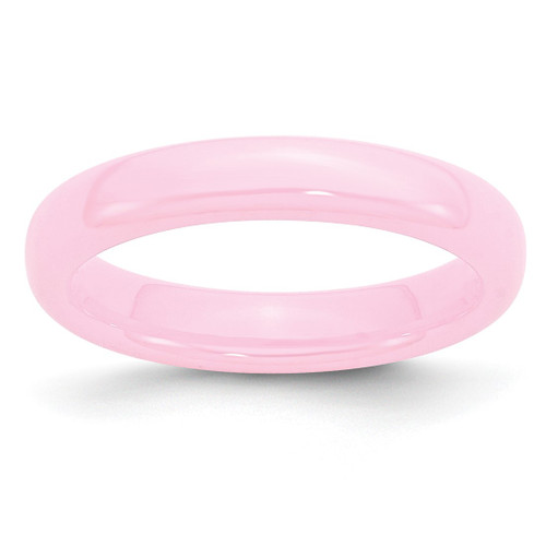 Chisel Ceramic Pink 4 mm Polished Wedding Band, Domed