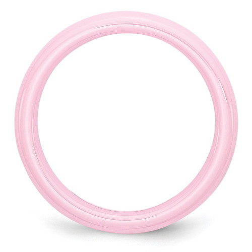 Chisel Ceramic Pink 4 mm Polished Wedding Band, Domed - View 2