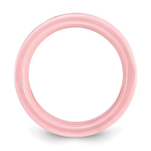 Ceramic Pink Concave 7 mm Polished Wedding Band - View 2