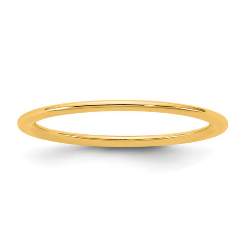14K Yellow Gold 1 mm Standard Comfort Fit Wedding Band, Domed