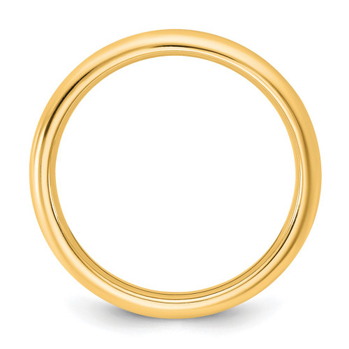 14K Yellow Gold 2.5 mm Standard Comfort Fit Wedding Band, Domed - View 2