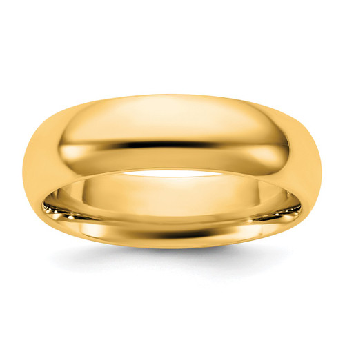 14K Yellow Gold 5.5 mm Standard Comfort Fit Wedding Band, Domed