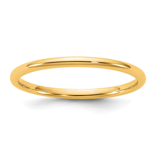 14K Yellow Gold 1.5 mm Lightweight Comfort Fit Wedding Band, Domed