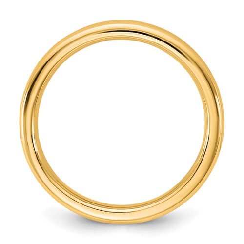 14K Yellow Gold 3 mm European Comfort Fit Wedding Band, Domed - View 2