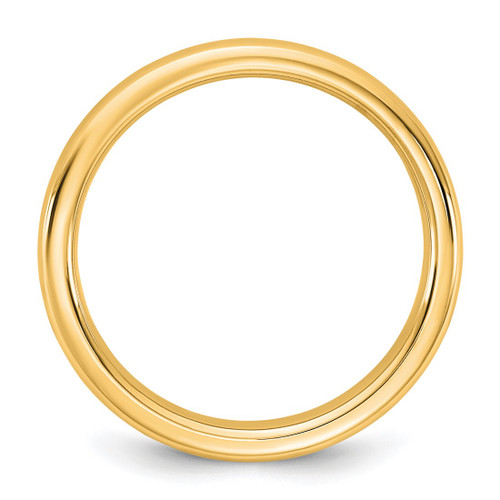 14K Yellow Gold 3.5 mm European Comfort Fit Wedding Band, Domed - View 2