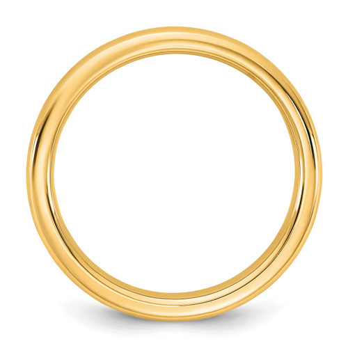 14K Yellow Gold 5 mm European Comfort Fit Wedding Band, Domed - View 2