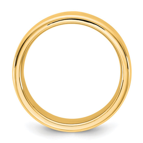 14K Yellow Gold 8 mm European Comfort Fit Wedding Band, Domed - View 2