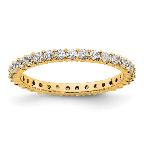 14K Yellow Gold Polished Shared Prong 0.5ct Diamond Eternity Band