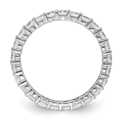 Rhodium-Plated 14K White Gold Polished Shared Prong Diamond Eternity Band - View 2