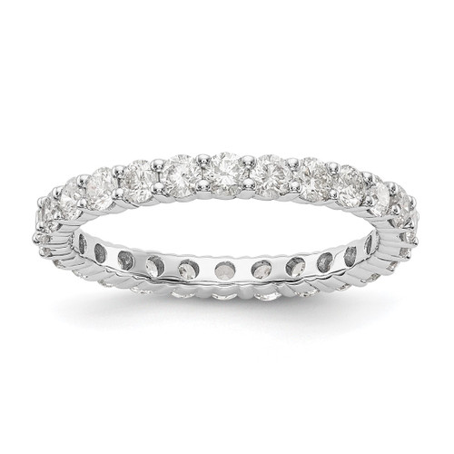Rhodium-Plated 14K White Gold Lab-Grown Diamond Shared Prong Eternity Band - ET0001-150-WLG