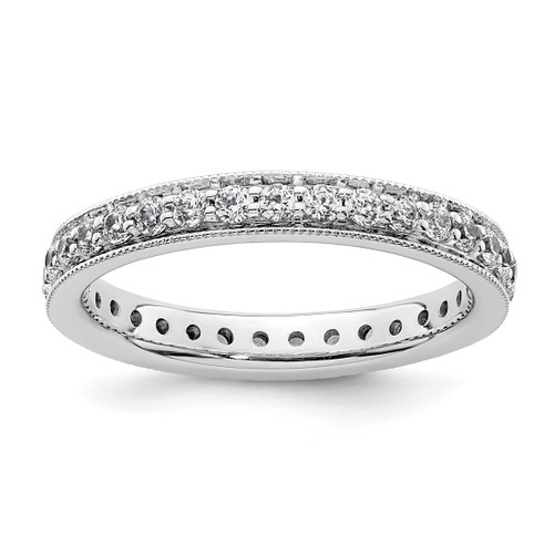 Rhodium-Plated 14K White Gold Polished Vintage Diamond Eternity Band - ET0002-050-W4