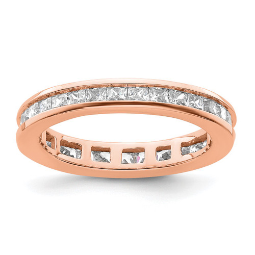 14K Rose Gold Polished Channel-Set Princess Diamond Eternity Band - ET0010-100-R4