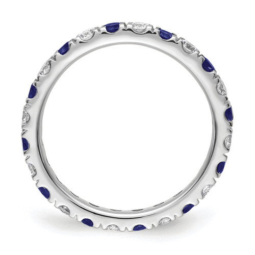 Rhodium-Plated 14K White Gold Lab-Grown Diamond and Blue Lab-Created Sapphire Eternity Band, 2.65 mm - View 2