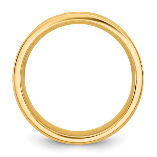 14K Yellow Gold 6.5 mm Standard Flat Comfort Fit Wedding Band - View 2