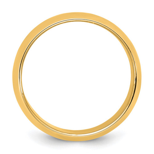 14K Yellow Gold 3.5 mm Half Round Wedding Band - View 2